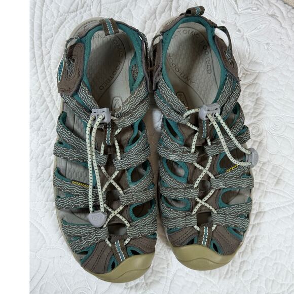 Keen Women 8.5 Whisper Waterproof Aqua Brown Hiking Outdoor Casual  Sandals - Picture 9 of 10